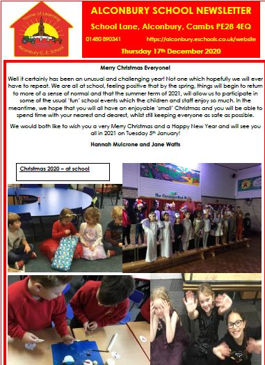 AlconburySchool's tweet photo. This week's newsletter. Merry Christmas everyone! https://t.co/tUXXzLfzG5