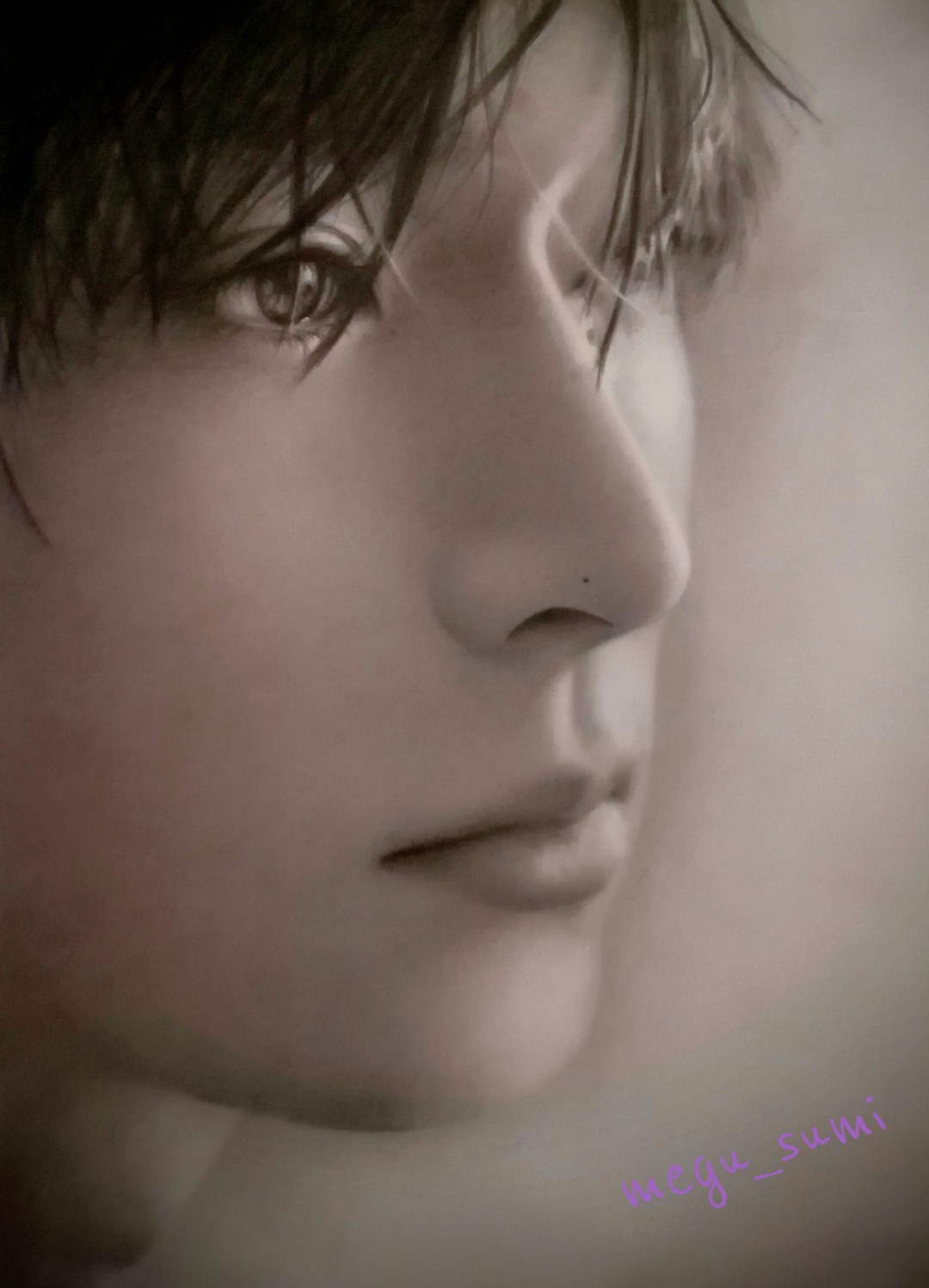 Meg 124 最近ヒゲを生やしてダンディになったそうなので 久しぶりに吉沢 亮さん描いてみました ५ 国宝級のイケメンは 鼻にホクロがあるのが世界共通なのかしら 吉沢亮 Fanart 鉛筆画 模写 Pencildrawing