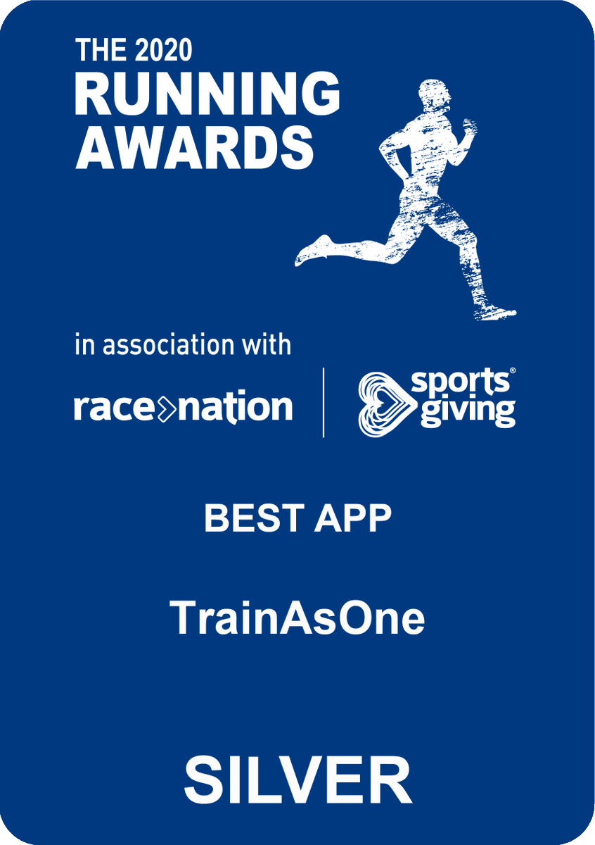 TrainAsONE's tweet photo. Last night @TrainAsONE were awarded Silver for Best App in The Running Awards. A big thank you to all who voted for us. 🎉🍾🥳 

You can watch the announcement here: https://t.co/hx6hCsq3tj

@RunningAward #TRA20 #runchat #ukrunchat #run #running #runner #startups #award https://t.co/QB3TMZVwnz