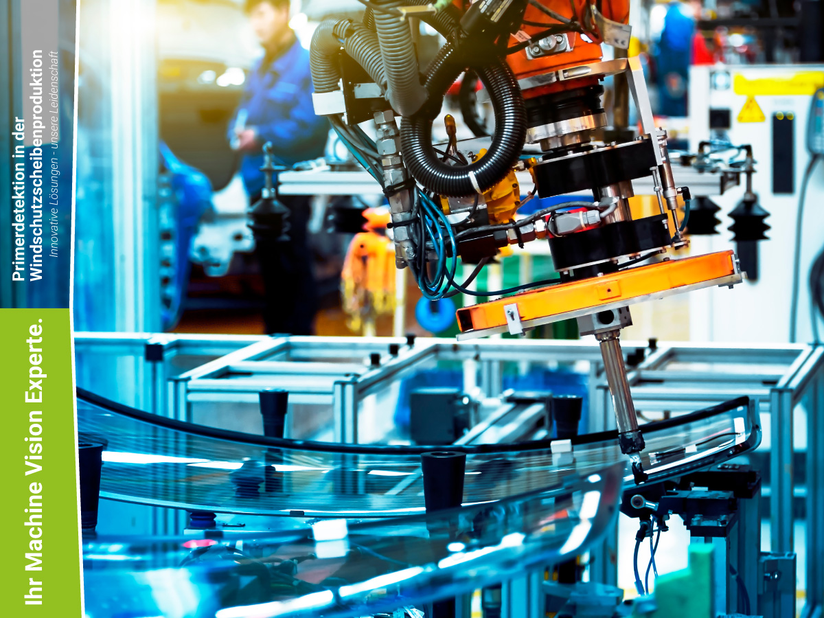 #MABRIVISIONimEinsatz in der Primerdetektion: wir bieten ein Vision System zur Primerdetektion in der Produktion von Windschutzscheiben. Zur Prüfung von Präsenz und Gleichmäßigkeit des Primers werden Beleuchtungen im nahen Infrarot Bereich eingesetzt.