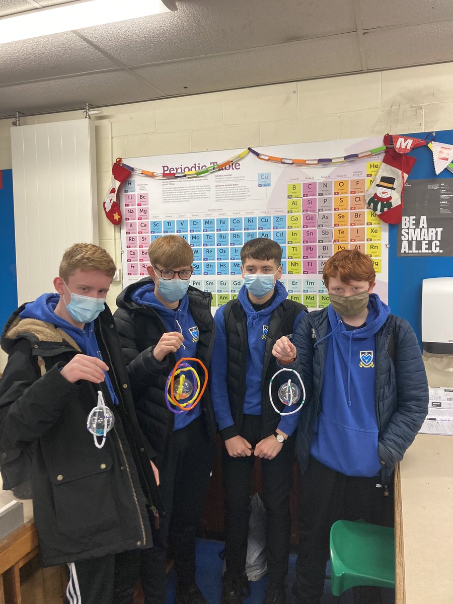 MrArthurChem's tweet photo. Some of my S3s with their Atom bauble, watch this space for their festive Chemistree next week! #atomicmodels @chemistryMHS @MonifiethHigh https://t.co/riKCY0SDTg