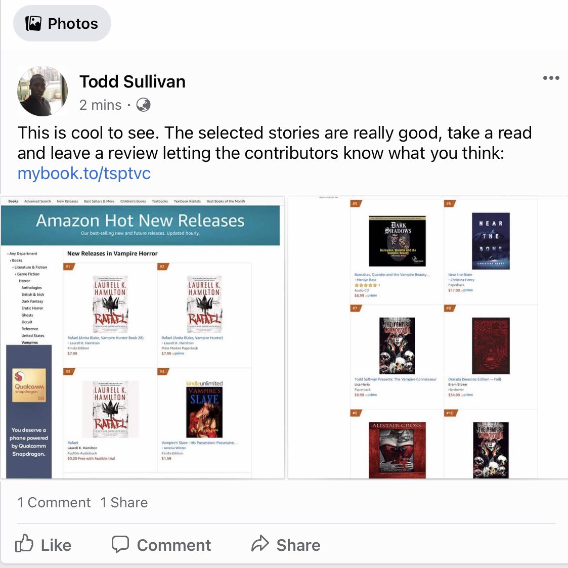 Denevius's tweet photo. ‘Todd Sullivan Presents: The Vampire Connoisseur’:  https://t.co/MYfdTZw6X3

#vampire #vampires #vampyr #horror #terror #anthology #books #NightmarePress #ToddSullivan #writingcommunity https://t.co/fUIENfTvZY