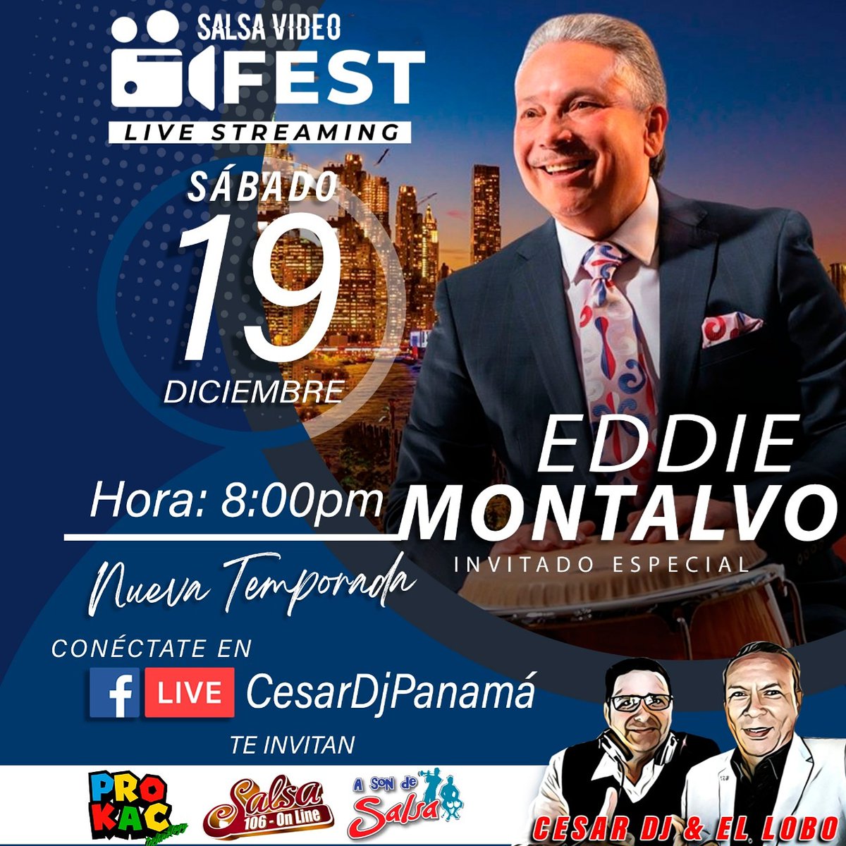 LASALSA106's tweet photo. Eddie Montalvo este sábado será nuestro invitado especial en el programa
🔱SALSA VIDEO FEST🔱 desde las 8pm 🕗 por la cuenta de facebook de CesarDj Panamá entrevista con @lobomolina25 y #CesarDj #EddieMontalvo #SeñorTambo https://t.co/6JK8mXGFia