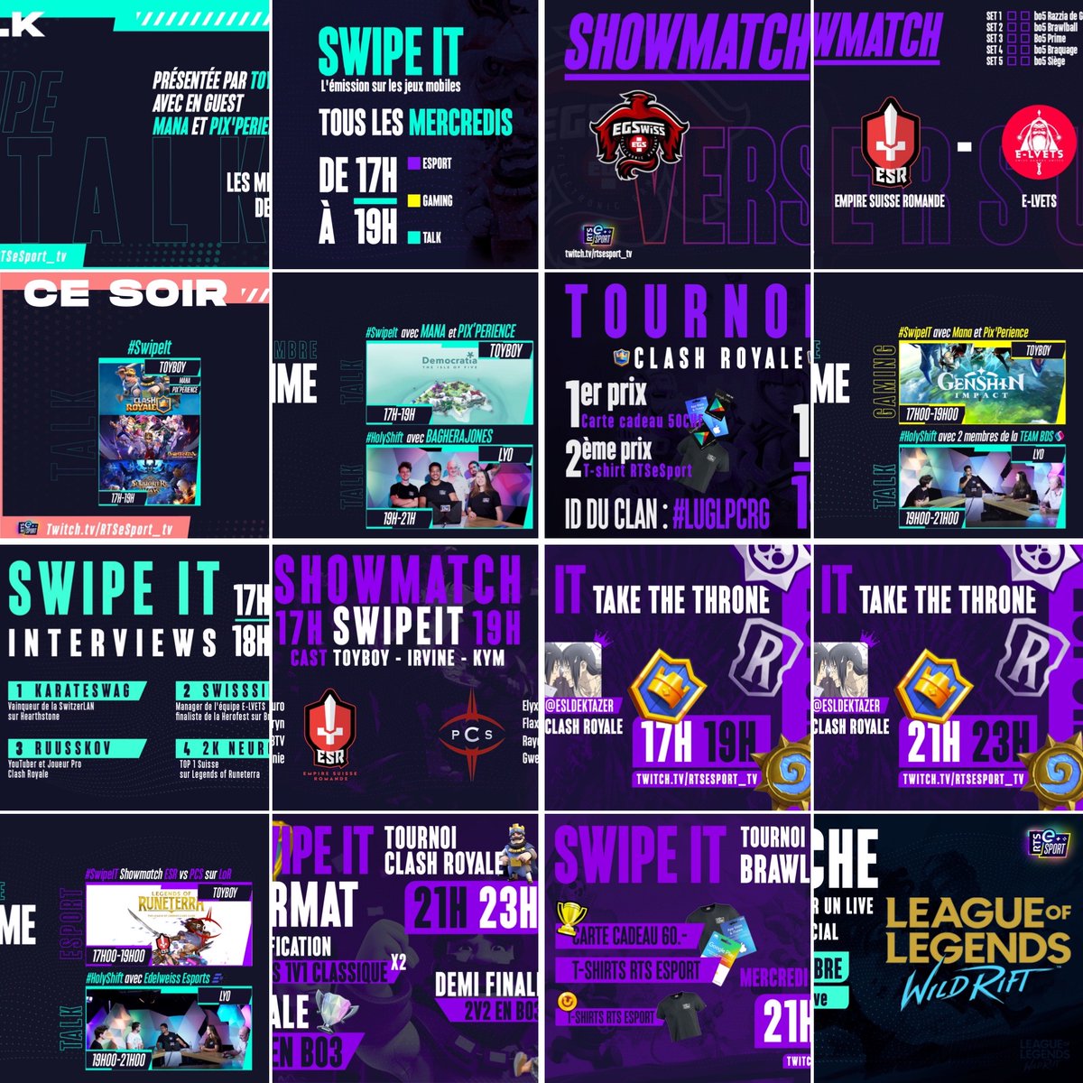 T0yBoy_'s tweet image. Hier soir c'était le dernier #SwipeIt de la saison 2 sur @RtsEsport !

Une année de streams et 16 émissions cette saison pour faire vivre à la scène Suisse🇨🇭, le gaming et l'eSport mobile 📱⚔️

Des news, des actus, du gameplay, des tournois, des showmatchs, des invités, etc.

1/5