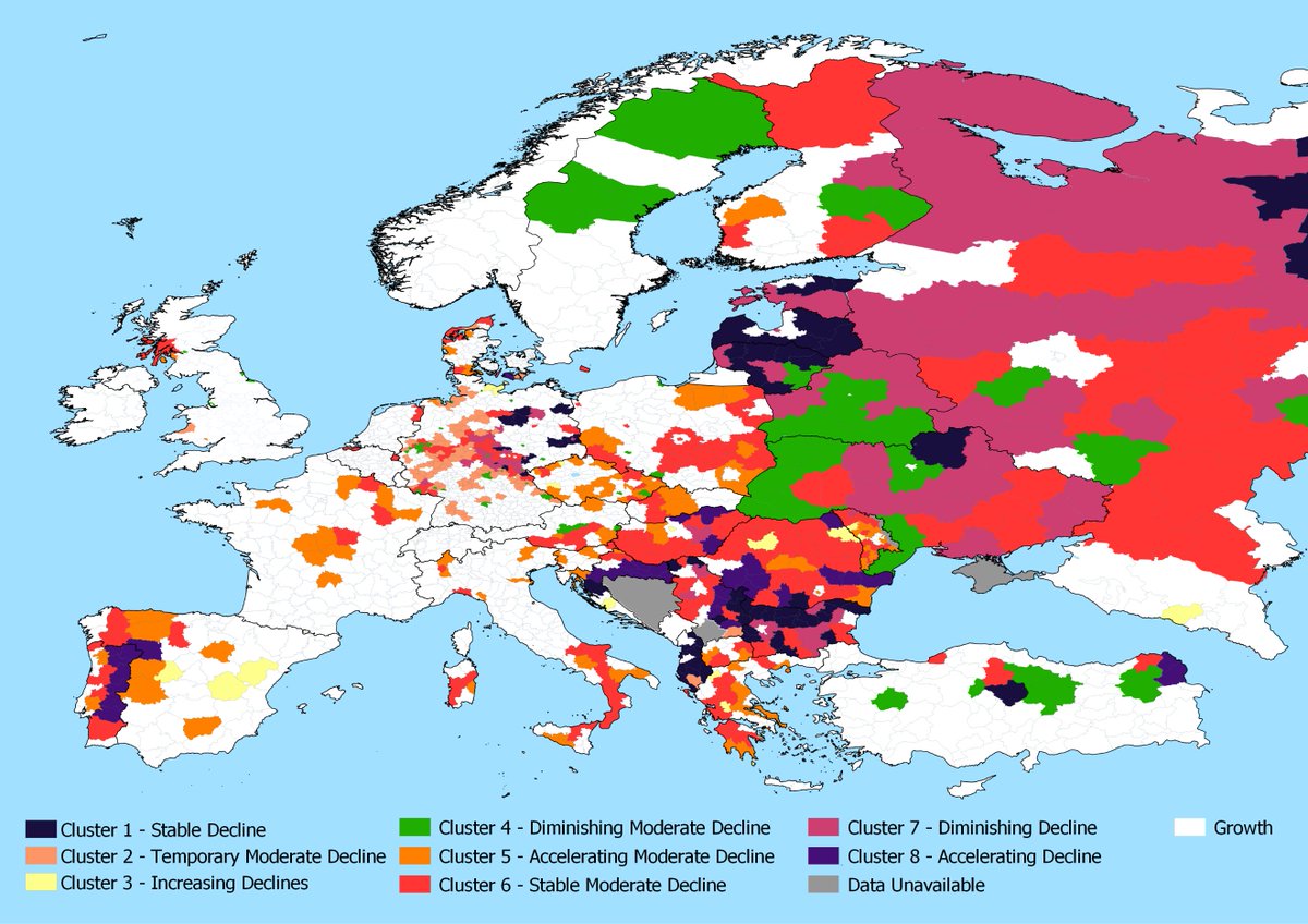 Mapping the geographic distribution of the 8 clusters shows where each are located: 5/5