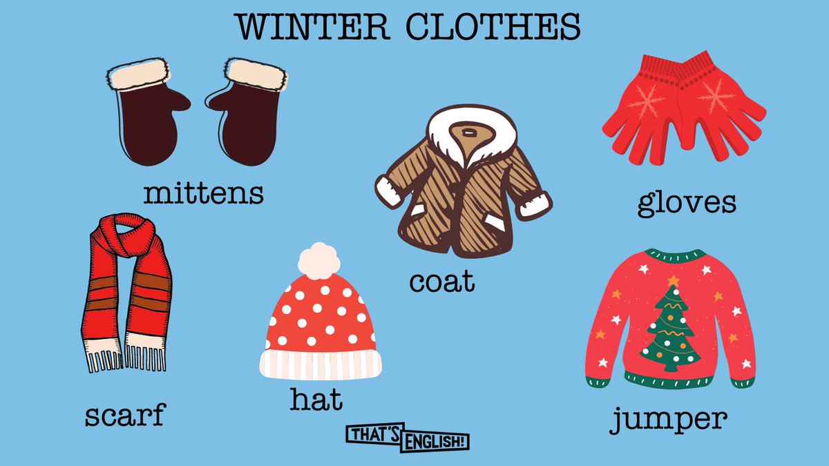That's English! on X: Winter clothes #vocabulary   / X