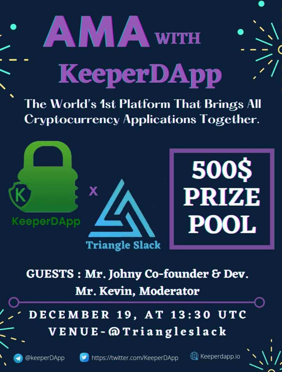EarnAirdrop's tweet photo. We are Organizing an AMA Session with Project #KeeperDApp
Venue : https://t.co/FJqMXmiVZl
Date&Time : 19th Dec ,13:30 UTC
Follow
@EarnAirdrop & @KeeperDApp
- Like, Retweet, comment ur question and tag 3 friends
Get your questions ready
https://t.co/rZ5MrllSal
#BTC https://t.co/W7S4Sobidy