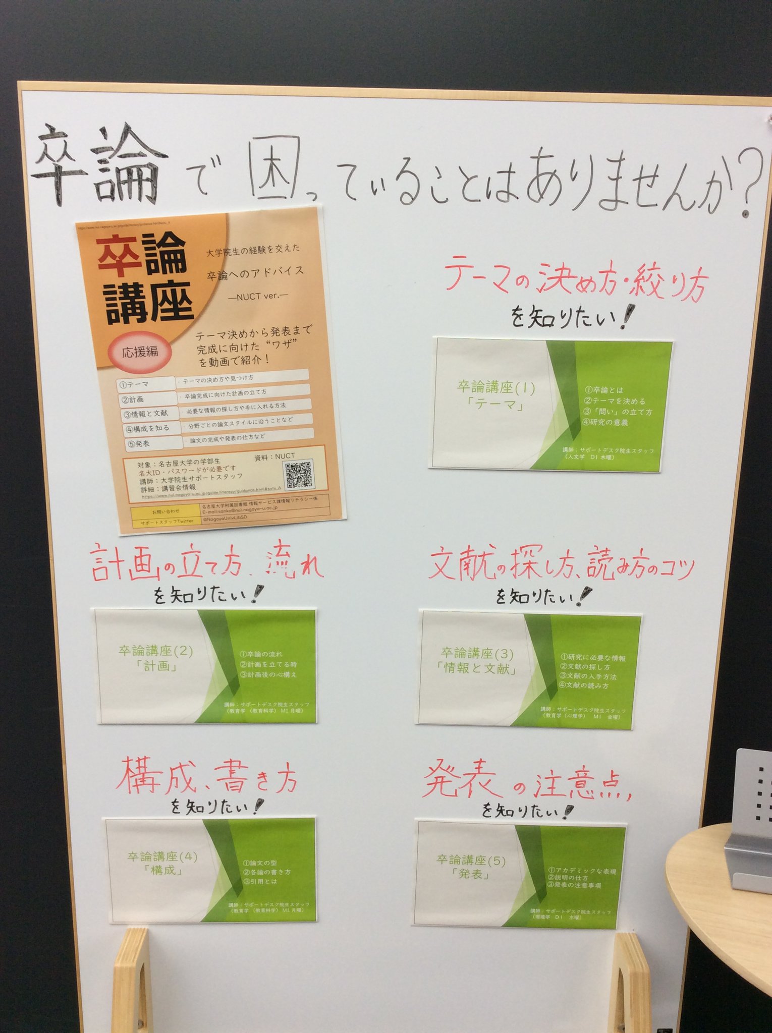 名古屋大学附属図書館サポートデスク On Twitter こんにちは サポートスタッフです 大学に行く機会が減り 学習の仕方に困っていませんか Nuctで閲覧できる講座を多数用意したので ぜひご覧ください 一年生向け講座 Https T Co Ewfcfq46de 卒論講座