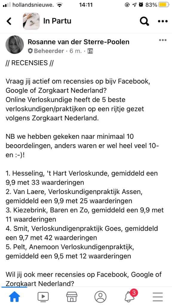 Geen idee of deze recensie alleen geldt voor François of voor de hele praktijk is, maar hoe cool is dit??? #hethartverloskunde #raalte #watverloskundigendoen #inpartu