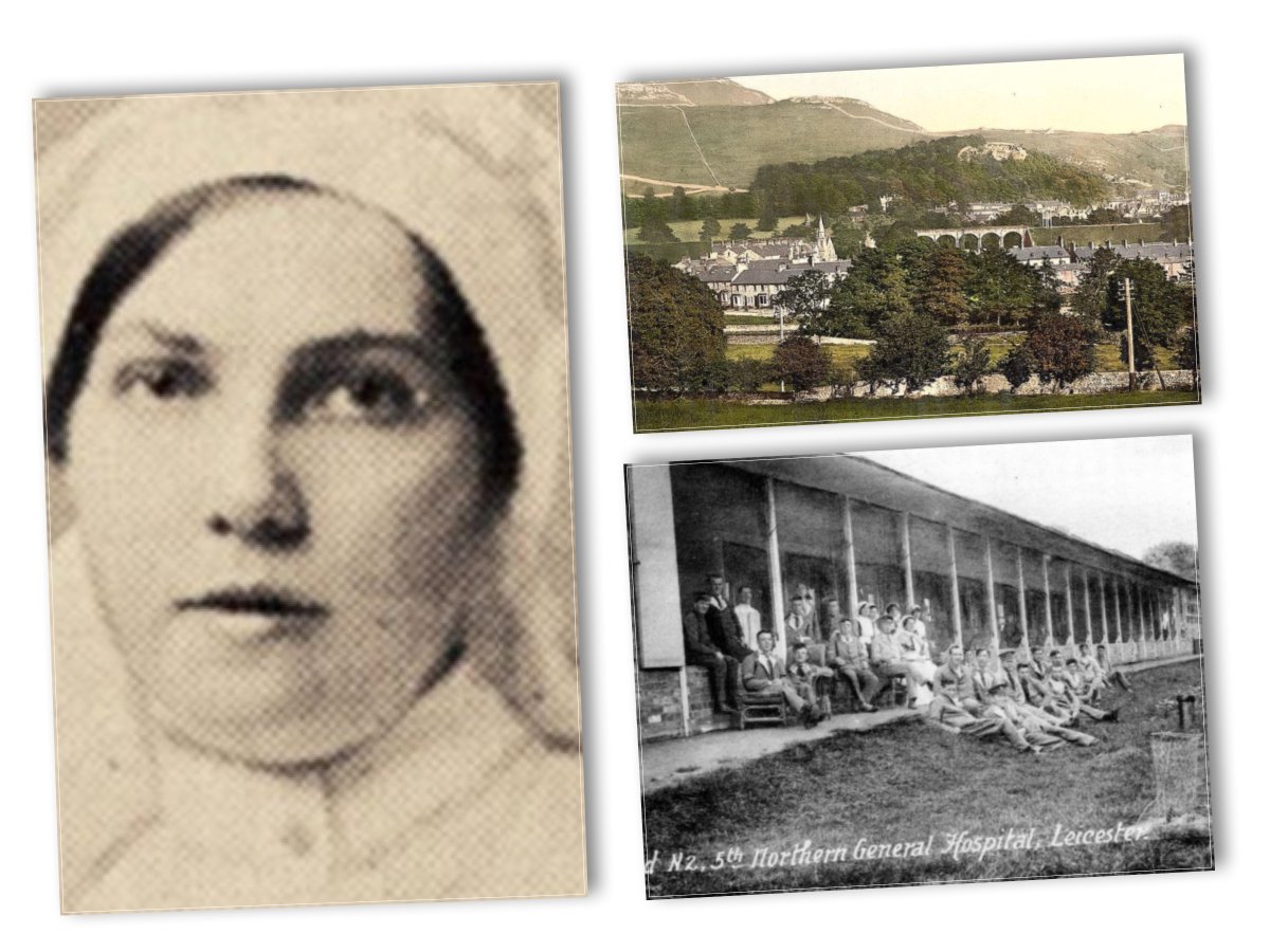 Doris Procter, the daughter of a tailor and confectioner was born in Settle in 1892. She volunteered for V.A.D. service in 1914. She was based at a Military Hospital in Leicester where she caught influenza in December 1918 and died OTD. Two brothers served; one died.