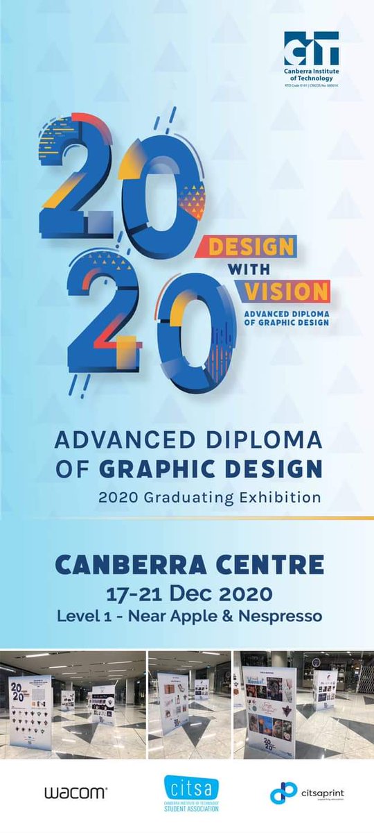 SonjaBarfoed's tweet photo. Our Graphic Design graduating exhibition is visiting the #Canberra Centre for a few days, upstairs near Robinsons Bookshop.
You can interact with our work by scanning the AR markers on each display.
@Canberra_CIT #StudyCBR https://t.co/rD911jbWGn