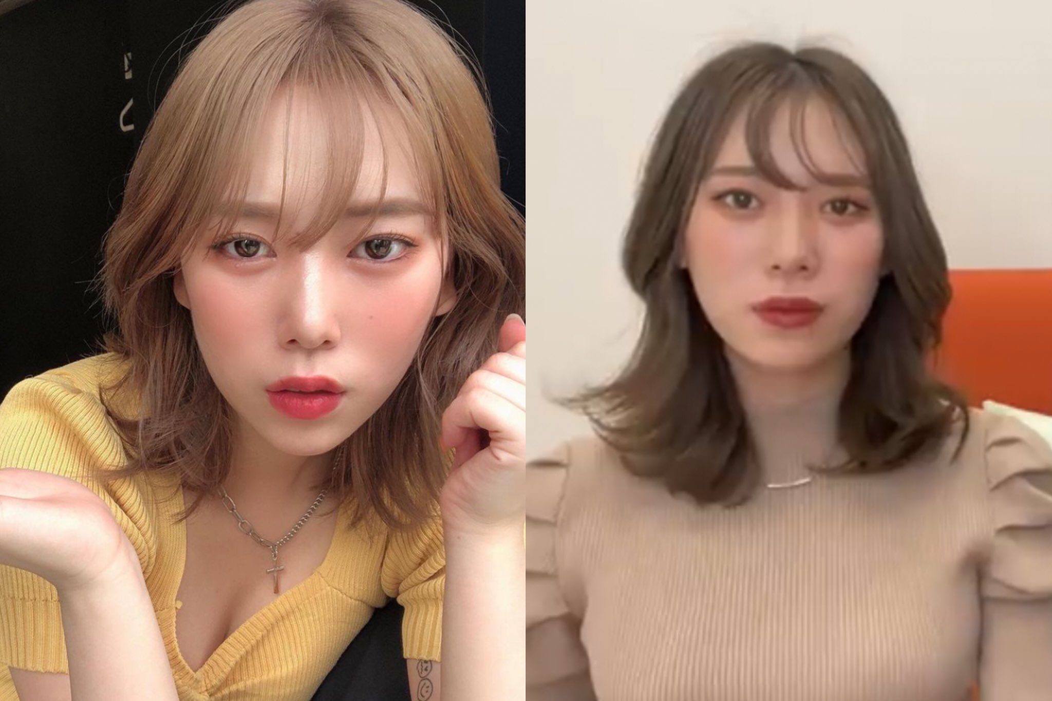 三白眼子ちゃん あとやっぱ面長はロングにするなら巻かないとだな でも割と派手めな顔だから巻くと圧がすごいんだよな まぁ今セミロングだからいいんだけど 色気がくどくなるから巻かないセミロング 前髪はかなーり軽めのシースルーで有り無しの中間