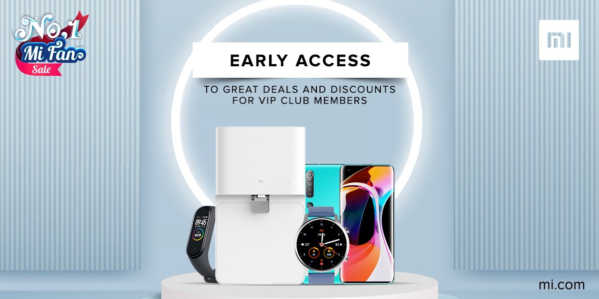 XiaomiIndia's tweet photo. It's time for the #1MiFanSale! 

Early access sale exclusively for the Gold, Diamond, and Platinum Mi VIP club members. 🤩

Steal the deals before anybody else. 😎

Visit - https://t.co/E50L7QubMP https://t.co/vRNSzr2Cbm