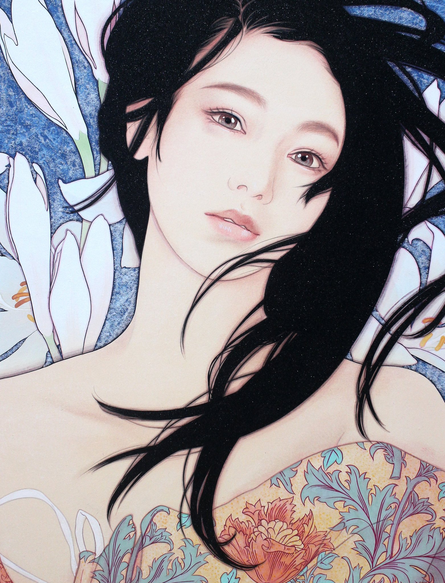 石川幸奈、「White Wind」、希少画集・額装画、日本製・新品額縁 石川幸奈、「White Wind」、希少画集・額装画、日本製・新品額縁