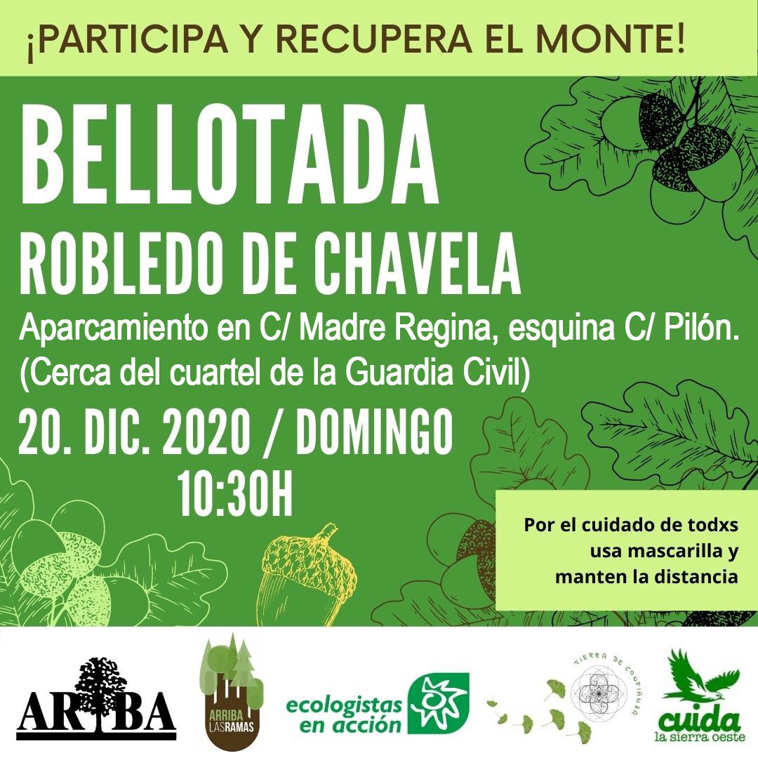 CuidalaOeste's tweet photo. ⚠️CAMBIO DE UBICACIÓN ⚠️
La #bellotada de este domingo tendrá lugar en #RobledoDeChavela pero cambiamos el punto de encuentro a un lugar más próximo a la zona de actuación (info en cartel) @arribalasramas @ARBAlavieja @EeAComMadrid 
#Zarzalejo #Fresnedillas https://t.co/giQuUfNWhN