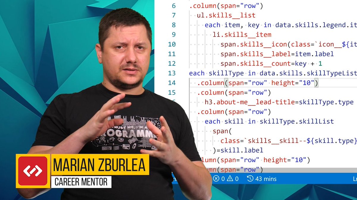 youtu.be/51ZR0LvBKi8
039 finish the skills section 

In this lesson we want to apply the proper spacing, colors for our tags, increase the font size a bit and generate all the CSS needed using SCSS. As a bonus,...