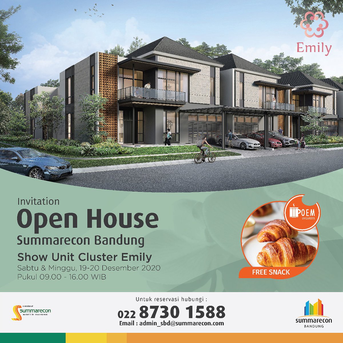 Yeay buat yang masih penasaran dengan rumah contoh Cluster Emily, yuk datang ke Open House ini! 

#SummareconBandung
#OpenHouseSummareconBandung #ClusterEmily