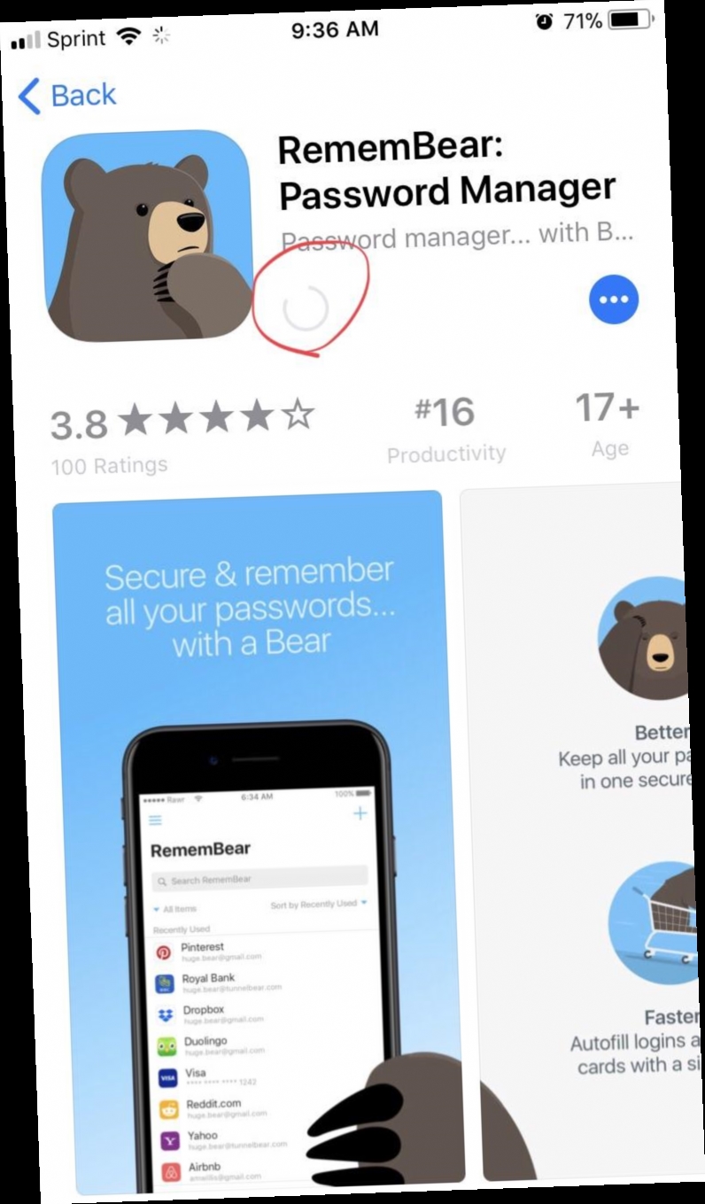 app download just spins / Twitter