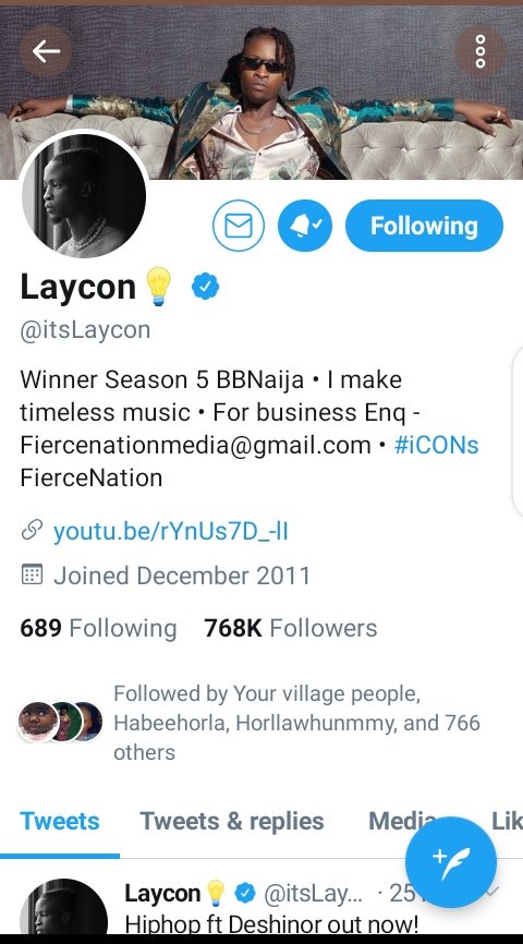 TheHorlahmedey's tweet photo. And i woke up to see Laycon has being verified!!!!!!!!! No better feelings than this💃💃💃
Congratulations Laycon 🐺
Congratulations iCONs 💡
WOLF🐺🐺🐺
#VerifiedLaycon #VerifiedLaycon https://t.co/yInpe9nnY9