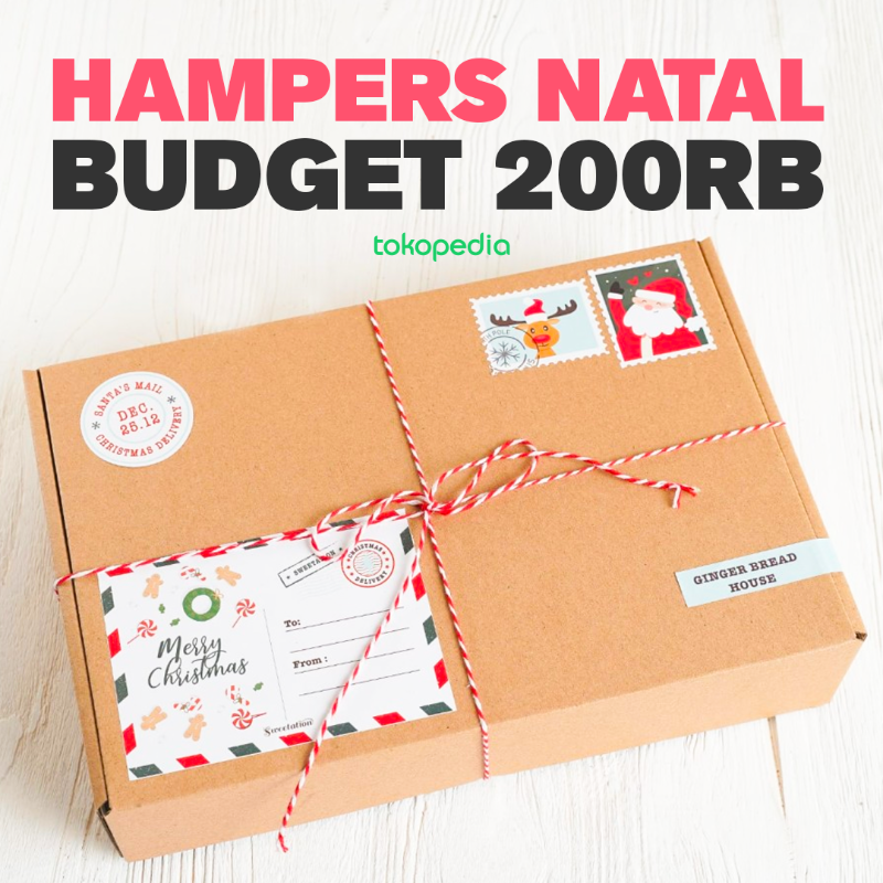 tokopedia's tweet photo. Salah satu momen yang ditunggu ketika Natal adalah waktu tukar kado. Mimin sudah menyiapkan list hampers buat kalian dengan budget 200RB! Kalian mau yang mana? Klik linknya buat lihat yang lainnya! Kalau Mimin sih mau semuanya 😉 #HampersNatal #HariNatal #HadiahNatal #KadoNatal