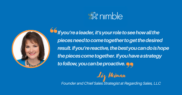 SocialSalesLink's tweet image. Our 9th @Nimble tip is from @LizRHeiman, Founder and Chief Sales Strategist at @RegardingSales - Lead with Strategy.

#sslinsights #salestips #nimbletips
@BrynneTillman @BillTeamCC @bobwoods @SallyJo_LaMont