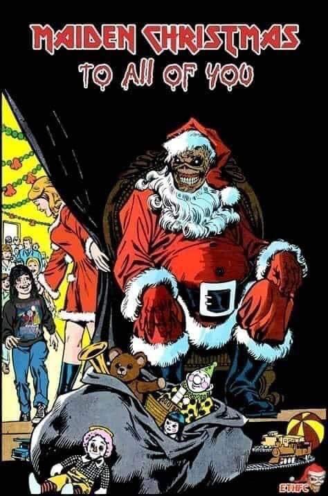 ShadowOf_Demon8's tweet photo. Wishing our friends from all over the world a happy Holidays and a very “Maiden Christmas”.  Cheers from the USA 🤘🇺🇸. #ironmaiden #MaidenChristmas #uptheirons #heavymetal #metalheads #headbangers. https://t.co/EGzRvoSMEx