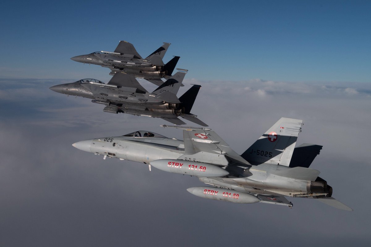 48FighterWing's tweet photo. The 48th Fighter Wing recently had the opportunity to meet and train with our Swiss partners and conduct dissimilar air combat training (DACT).
#WeAreLiberty #ReadyAF #OwnTheSkies 
@HQUSAFEAFAF @HQUSAFEAFAF @NATO https://t.co/AZOcyPwhJD