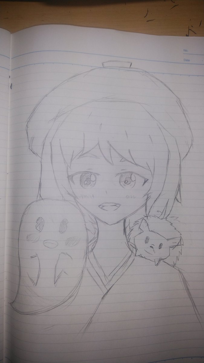 みゃぁのん 描いてしまった 神望まこちゃんのイラスト 色塗りの技術がなさすぎてアナログ それもシャーペンのイラストだけど W いつか ファンアート全てを色塗りで綺麗に出来るくらいになるんだ あと 服の模様は難しくて描けなんだ W