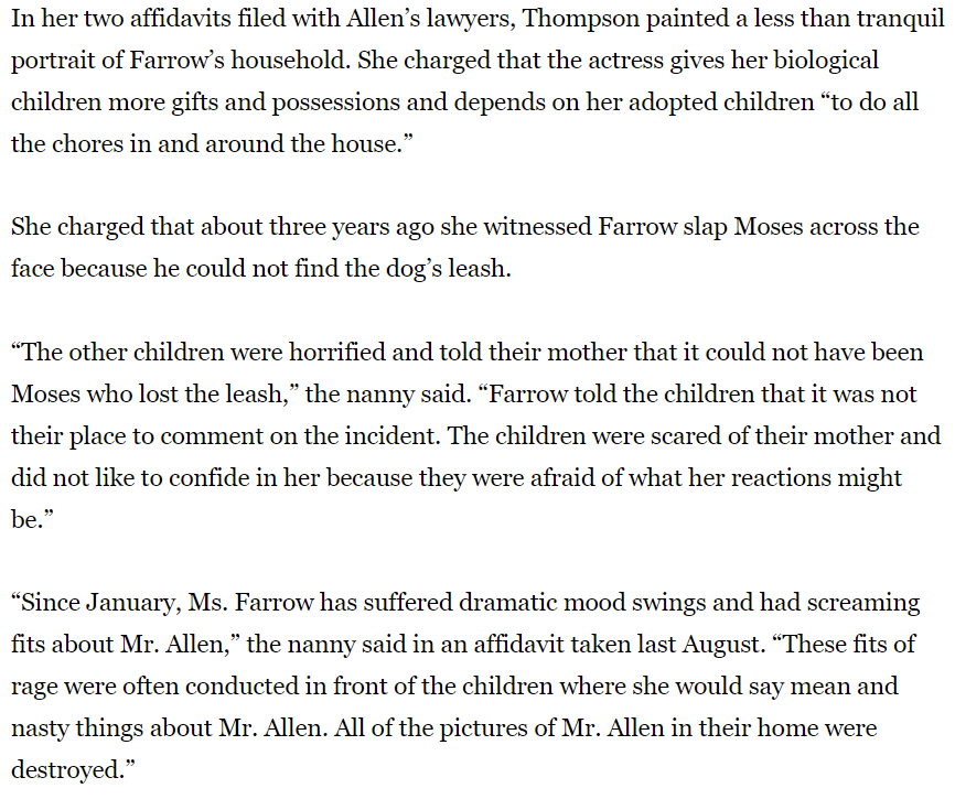dezilahevelyne's tweet photo. @caod4444 @EricNaulleau Une conviction que Moses avait déjà partagée au moment des faits en 1992. Woody Allen et Soon-Yi Previn ont eu 2 filles qui contrairement aux enfants de Mia, n'ont jamais eu à se plaindre de maltraitance. https://t.co/CAyoG3UXdV https://t.co/hQTqzvub24