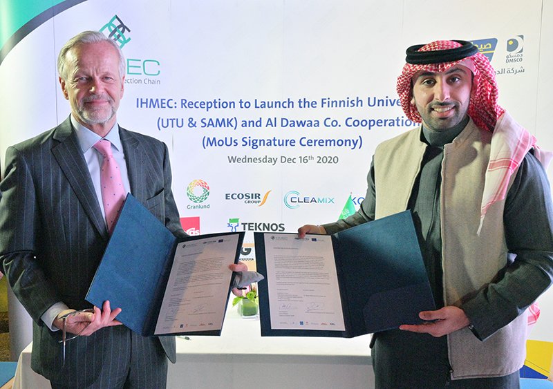 The Memorandum of Understanding was signed by HE Ambassador Antti Rytövuori &amp; Business Development Director Mr. Fahad AlFarraj from AlDawaa Co. in the presence of Internationalization Expert Mr. Ibrahim AlMafdali AlZahrani. #indoorhygiene #saudiarabia