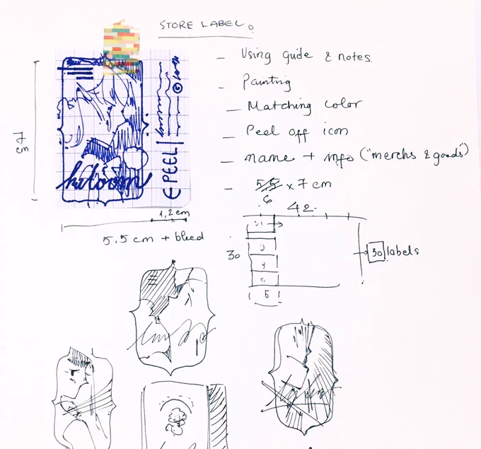 hand layouting new store label for the next update in June ?? No more inproper order wrapping anymore haha 