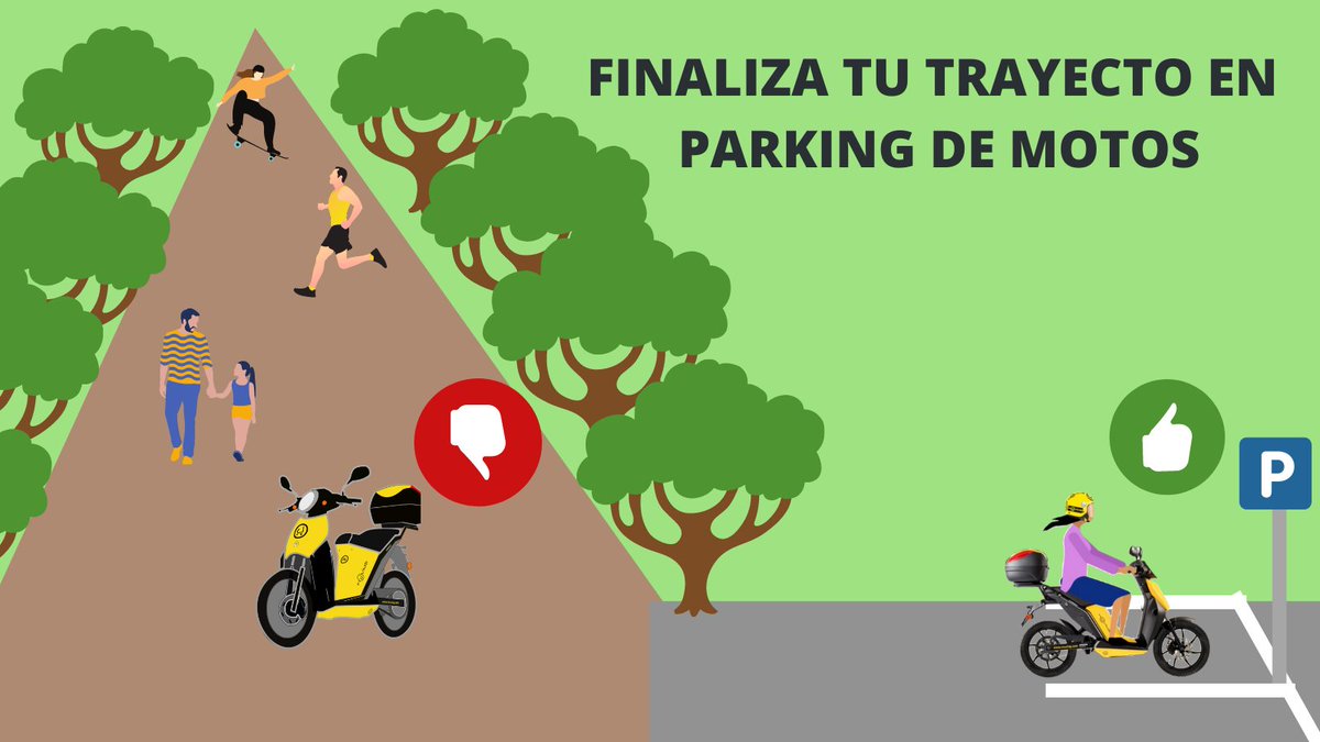 RECUERDA FINALIZAR TU TRAYECTO SIEMPRE EN PARKING DE MOTOS

#estacionaconrespeto
#muevetesindejarhuella
#moviliadsostenible
#movilidadsevilla
#motosharing
#sostenibilidad
#SmartCity