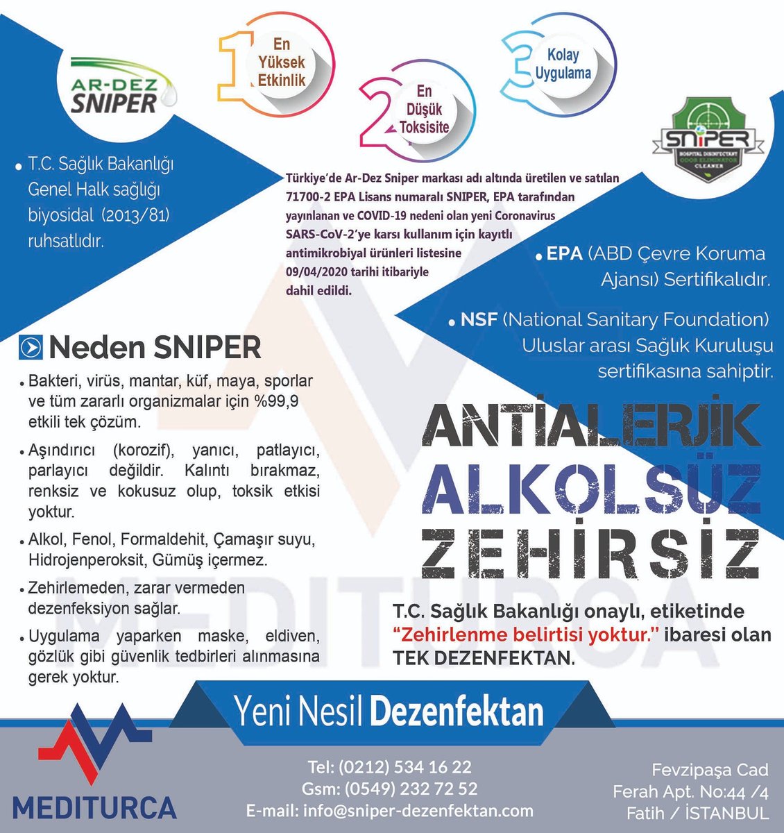 #Sniper #Alkolsuz #Dezenfektan #Antialerjik #TamHijyenik #TümYaşamAlanlarında
#Güvenli #YüksekKoruma #Yeninesil
#Biyosidal #Dezenfeksiyon