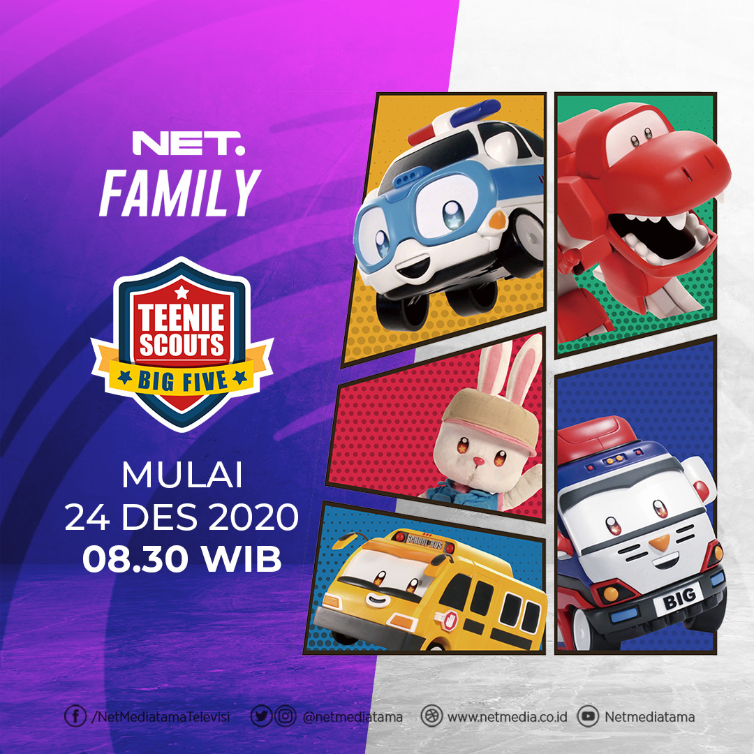 mdtvindonesia's tweet photo. Teenie Scouts Big Five, siap nemenin adik-adik di rumah di pagi hari!

Mulai 24 Desember 2020, jam 08.30 WIB. #NETFamily #NontonTVasiknyadiNET https://t.co/uXLJtbgVfz