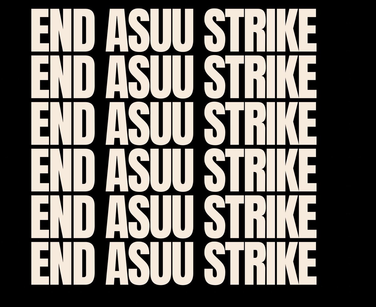 Royalprincecube's tweet photo. Asuu should not only suspend the strike it must be scrapped. 
I have come to the conclusion that strike as failed asuu while they are directly failing us. It is high time asuu seek new ways of making their demand. RT 
#asuu #EndAsuuStrikeNow https://t.co/KMc01cvJJR