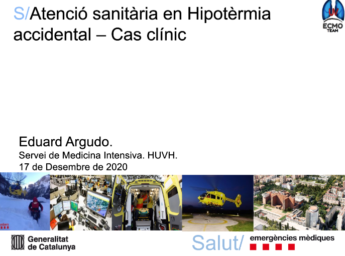 soctescat's tweet photo. @EduardArgudo comença la seva exposició sobre el transport sanitari d'alta complexitat i #ECMO i la seva aplicació davant casos d'hipotermia accidental #casclinic
#equipTES #formacioTES
#SEM #TESVisible https://t.co/7G4PebJIO6