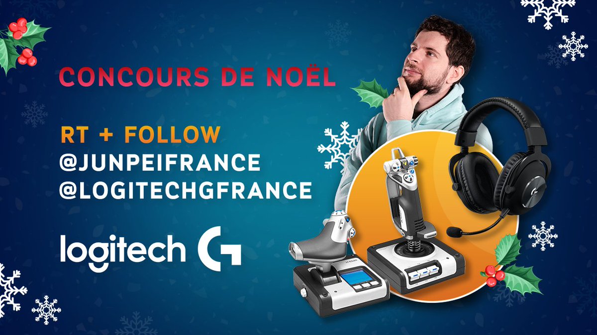 JunpeiFrance (@junpeifrance) on Twitter photo C'est bientôt Noël et j'avais envie de vous régaler.
Avec Logitech G, on vous offre un pack de pilote : Casque PRO X sans fil + HOTAS x52 !
Pour participer, RT ce tweet et Follow <a href="/LogitechGFrance/">Logitech G France</a> & <a href="/JunpeiFrance/">JunpeiFrance</a>.
Tirage le 24 ! Joyeuses fêtes à vous ! C'est bientôt Noël et j'avais envie de vous régaler.
Avec Logitech G, on vous offre un pack de pilote : Casque PRO X sans fil + HOTAS x52 !
Pour participer, RT ce tweet et Follow <a href="/LogitechGFrance/">Logitech G France</a> & <a href="/JunpeiFrance/">JunpeiFrance</a>.
Tirage le 24 ! Joyeuses fêtes à vous !