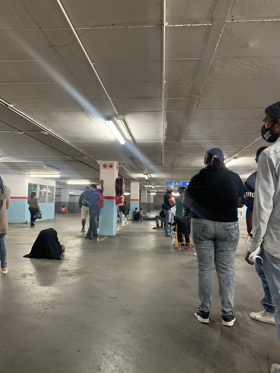 Kim_JSmith's tweet photo. @PIBHomeAffairs how is this the most conventional way of visiting HA for an ID?? In this basement since 06h00 and haven’t seen the inside of the building yet. This for a temp ID as they’d already reached their “daily quota” for ID applications!! https://t.co/fUfUZ7lzfN