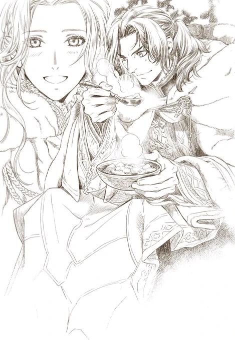わーい✨ランクイン記念SSやったーヾ(*'∀`*)ノ で、ネタバレにならない(けど誤解されそうな)イラスト https://t.co/axFpLC4noL 
