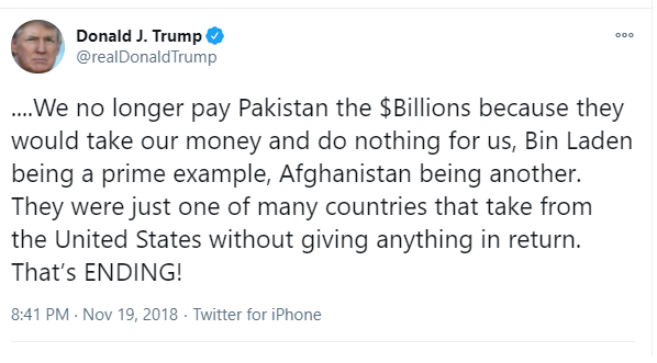 The election of President Trump has changed diplomacy forever. Diplomacy is now becoming more public. A couple of months after becoming Prime Minister, Imran Khan had a twitter spat with Trump, which was a sign of things to come: Aggressive foreign policy assertion online.2/n