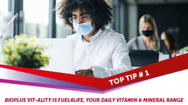 TOP TIP 1: Some things just work better together. Meet nutrition’s duo – Magnesium and Vitamin B both play many crucial roles in the body and support each other in the goal of great health! 
 
Legals: bit.ly/2Ycp5fW
Reference: bioplus.co.za/terms/

202009231059024
