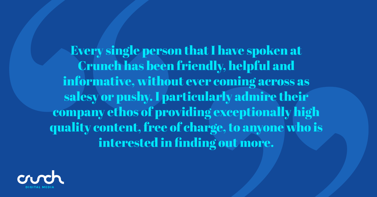 Crunch_Digital's tweet photo. 📣 Testimonial 📣

An amazing testimonial from one of our clients. https://t.co/Rn2QjJ90t2