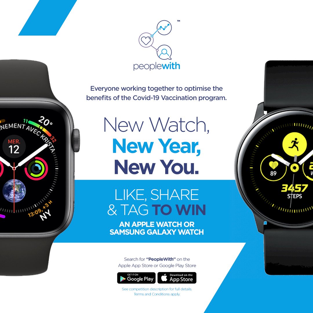 As its getting close to the New Year, PeopleWith™ have decided to hold a competition to win a top of the range iOS or Android smart watch.
You just have to;
1. Like this post
2. Retweet 
3. Follow us
Don’t forget to tag friends and family 
#Competition #Win #Appstore #googleplay
