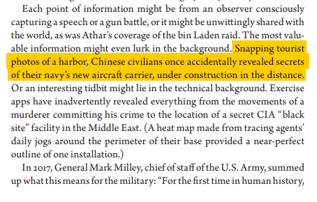 Sometimes it takes a keen observer to get additional information. Once some tourists snapping a Chinese harbor accidentally revealed secrets of their navy's new aircraft carrier under construction.11/n