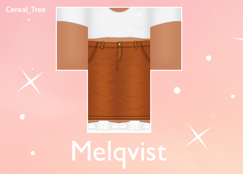 I've been practicing hand-drawing clothing for a while and I'm really happy with how these pieces turned out! This latest outfit features a cropped tee-shirt and brown corduroy pants!  These were made for Melqvist, so you can buy them off our group store or in the links below.