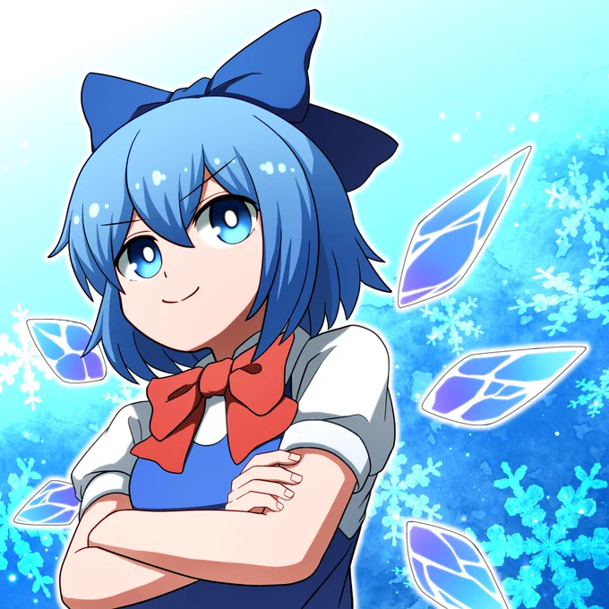 冬なので腕を組んだチルノちゃん!
#チルノ #東方Project 