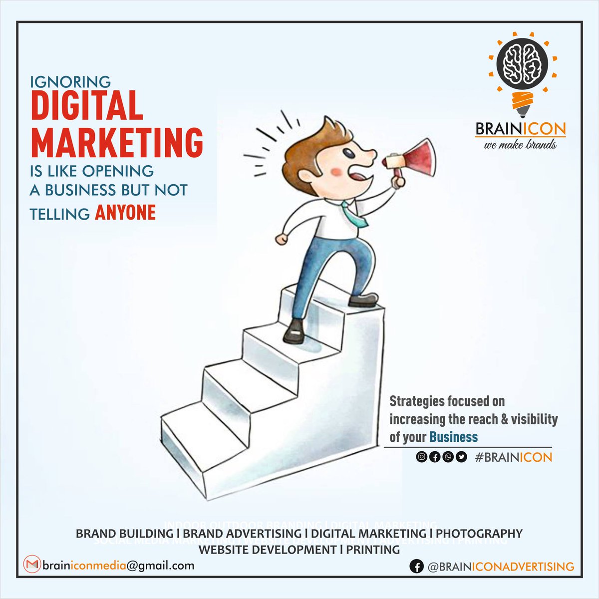 BrainiconAdv's tweet photo. ☑️IGNORING DIGITAL MARKETING IS LIKE OPENING A BUSINESS BUT NOT TELLING ANYONE 👈👈
 #digitalmarketing #Facebook #Instagram #pinterest #advertising #brandingstrategy #zirakpur #googleadwords #Google #realestateinzirakpur #tricityadvertising #RealEstate #designing #realtor https://t.co/ceFyJIAyaP