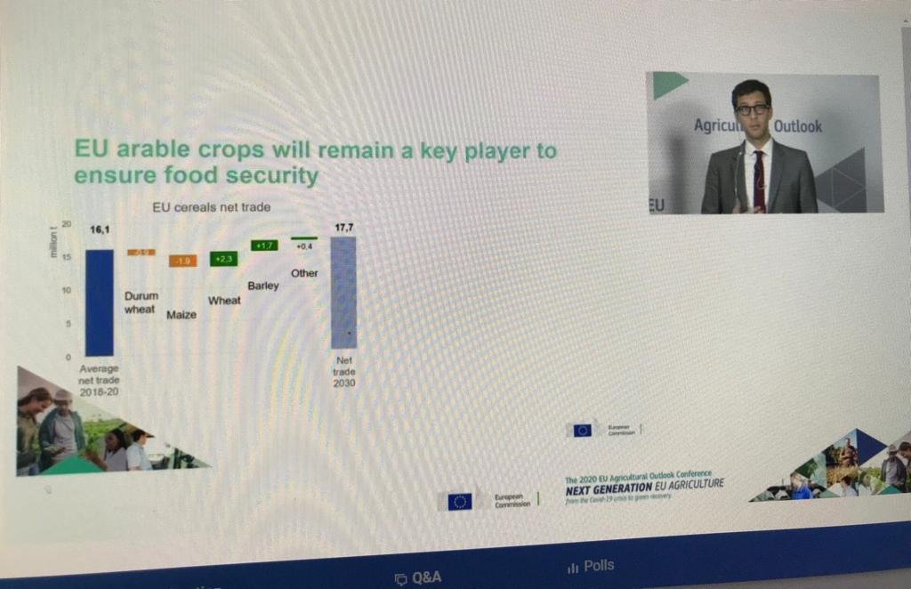 Good morning! 🌞

Important note from Session 6 of the #AgriOutlook conference - <a href="/EUAgri/">EU Agriculture🌱</a> predicts an increase in EU net trade in arable crops in the next decade.

As the EU arable sector is key in ensuring global security, both imports and exports are projected to grow. 1/3