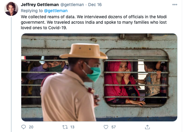 Inside the  @nytimes article on India's 'Virus Trains' by  @gettleman,  @suhasiniraj,  @sameeryasir &  @Karan_Singhs They collected reams of data & wrote a story entirely on one district out of 718 districts in the country, & lied about the data. Let's look what they say