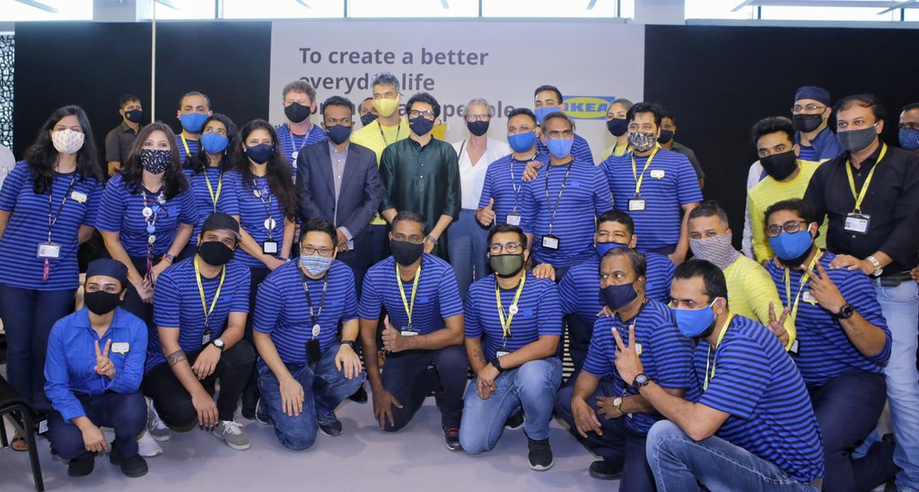 An absolute joy to have visited the IKEA store in Navi Mumbai along with MIDC CEO Anbalgan ji and Sweden CG @annalekvall ma’am. 
500 direct jobs for local youth, gender equality and 300 indirect jobs in times of pandemic is a boon!